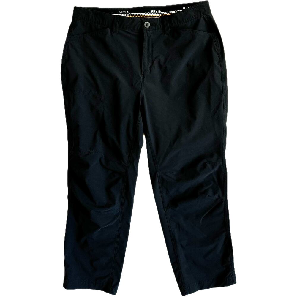 ORVIS Activewear Capris Pant Women's Size L 14 Black Stretch Waist